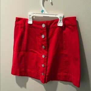 Copper Key Red Button-Front Skirt size small